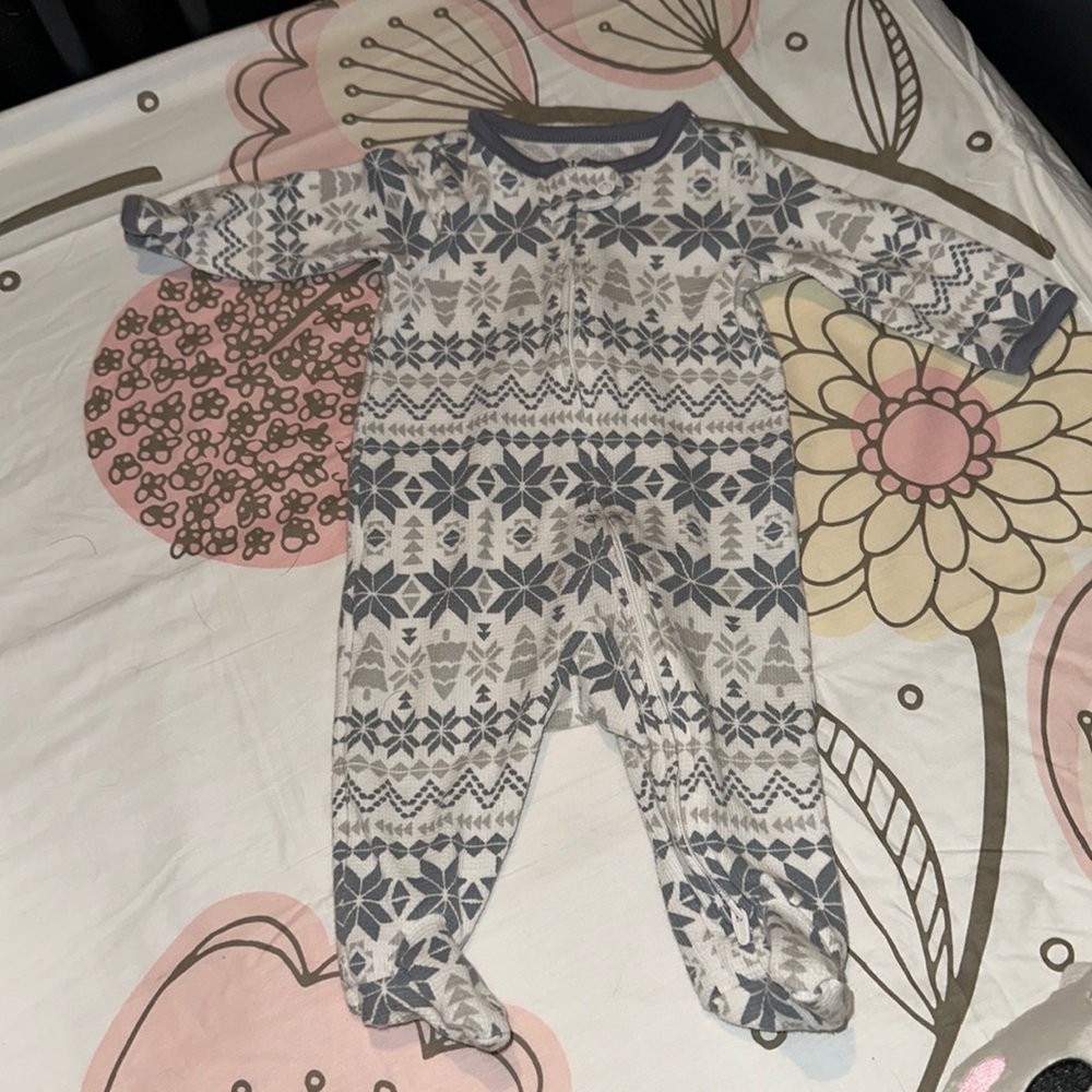 Carters 0-3 dual zipper onesie
